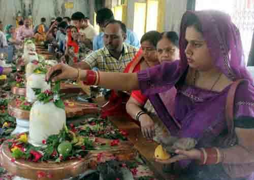 संगमनगरी में 51 हजार पार्थिव शिवलिंगों का हुआ रूद्राभिषेक