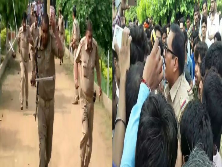 Students protest आईटीआई की परीक्षा दे रहे छात्रों का बवाल, जमकर पथराव, पुलिस को भी खदेड़ा
