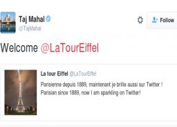 Now Eiffel Tower Also Have Twitter Acount Taj Mahal Tweets For Eiffel Tower त ज महल स ट च य ऑफ ल बर ट क ब द अब एफ ल ट वर क भ ट व टर अक उ ट Patrika News