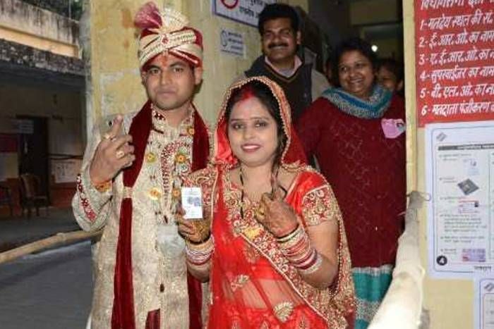 up election यूपी चुनाव: लोकतंत्र के लिए समर्पण, ससुराल जाने से पहले दुल्हन गई वोट डालने