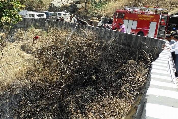 माउंट आबू के वन्यक्षेत्र में फिर धधका दावानल, काबू